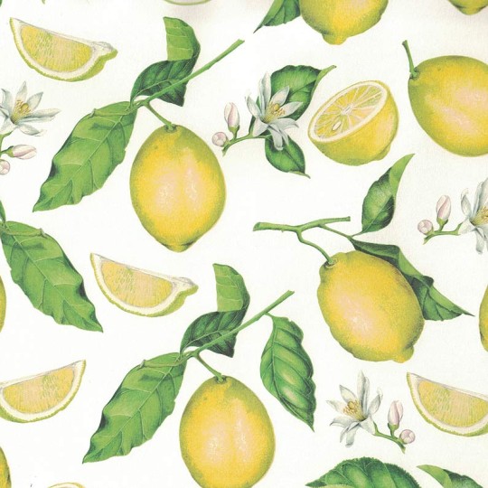 Bright Yellow Lemons Italian Paper ~ Tassotti